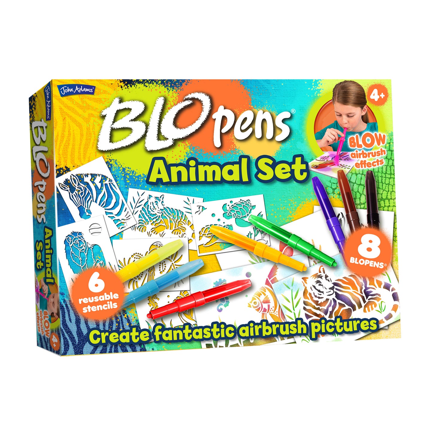 BLOPENS Animals Activity Set – Airbrush Art Kit for Kids