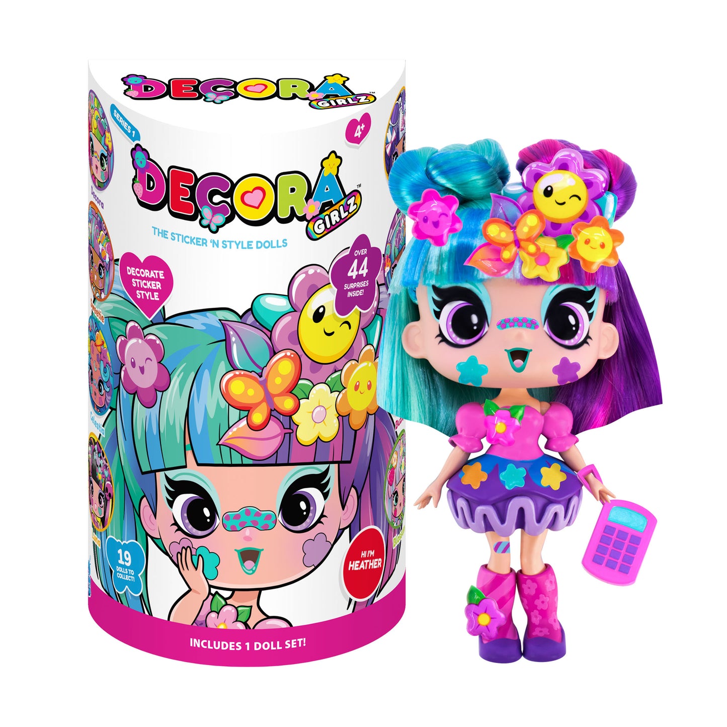 Decora Girlz 5" Fashion Doll – Heather - with Stickers & Accessories