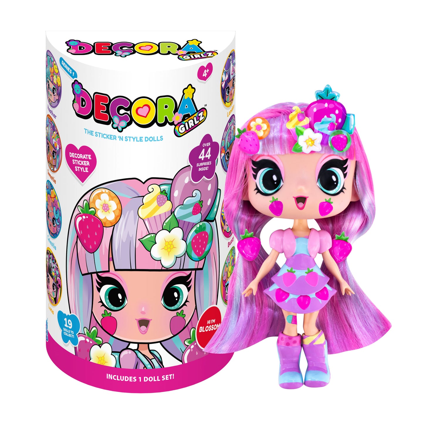 Decora Girlz 5" Fashion Doll – Blossom - with Stickers & Accessories