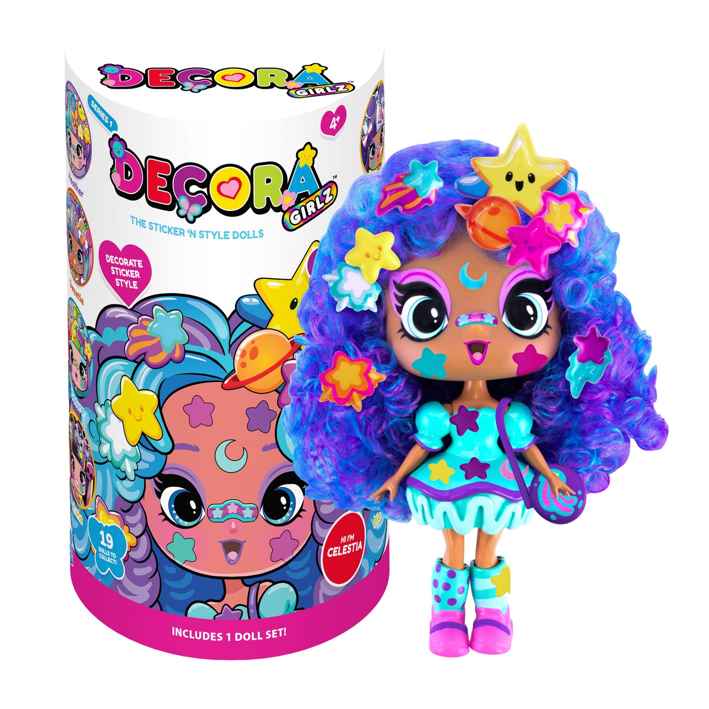 Decora Girlz 5" Fashion Doll – Celestia - with Stickers & Accessories