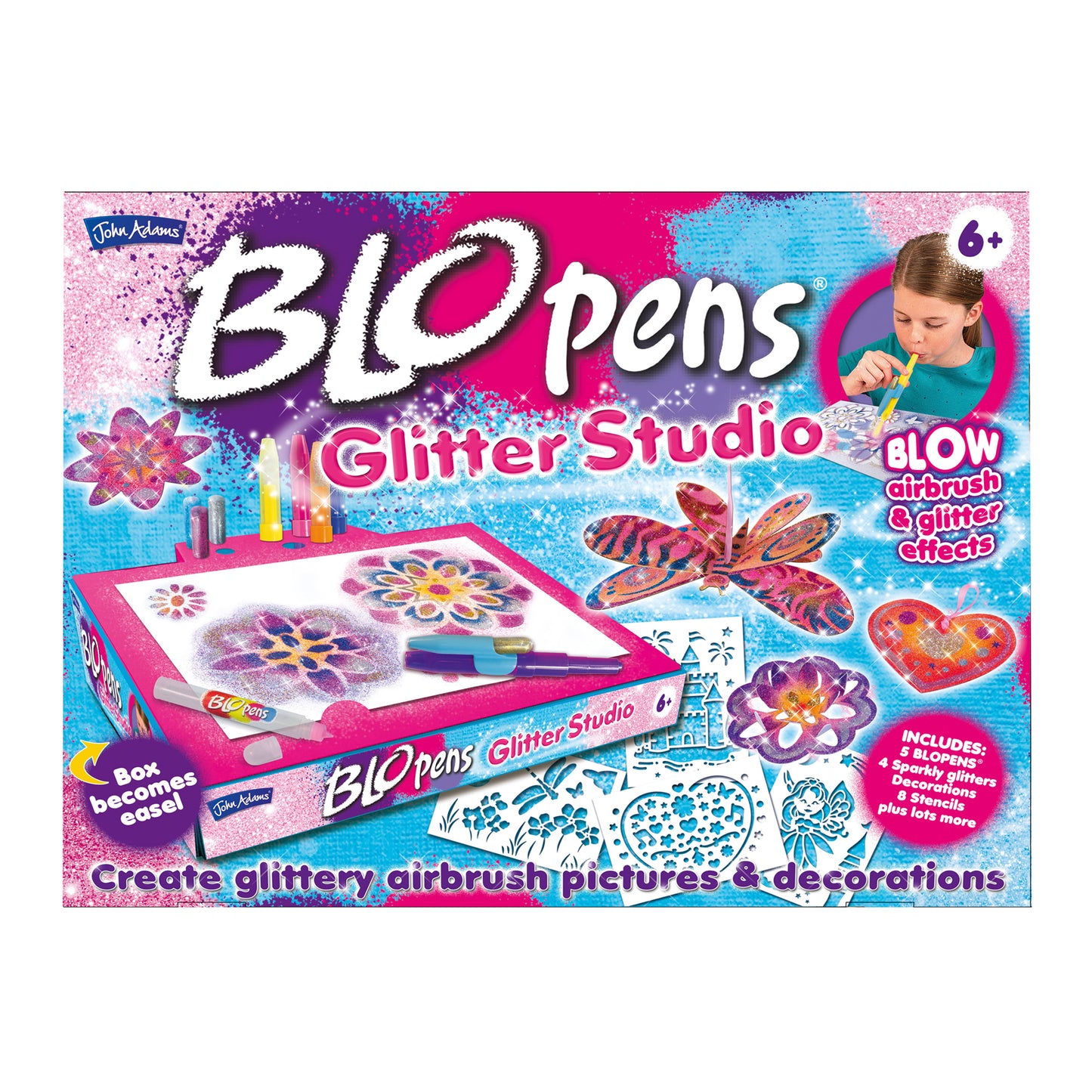 BLOPENS Glitter Studio – Sparkly Airbrush Craft Kit for Kids