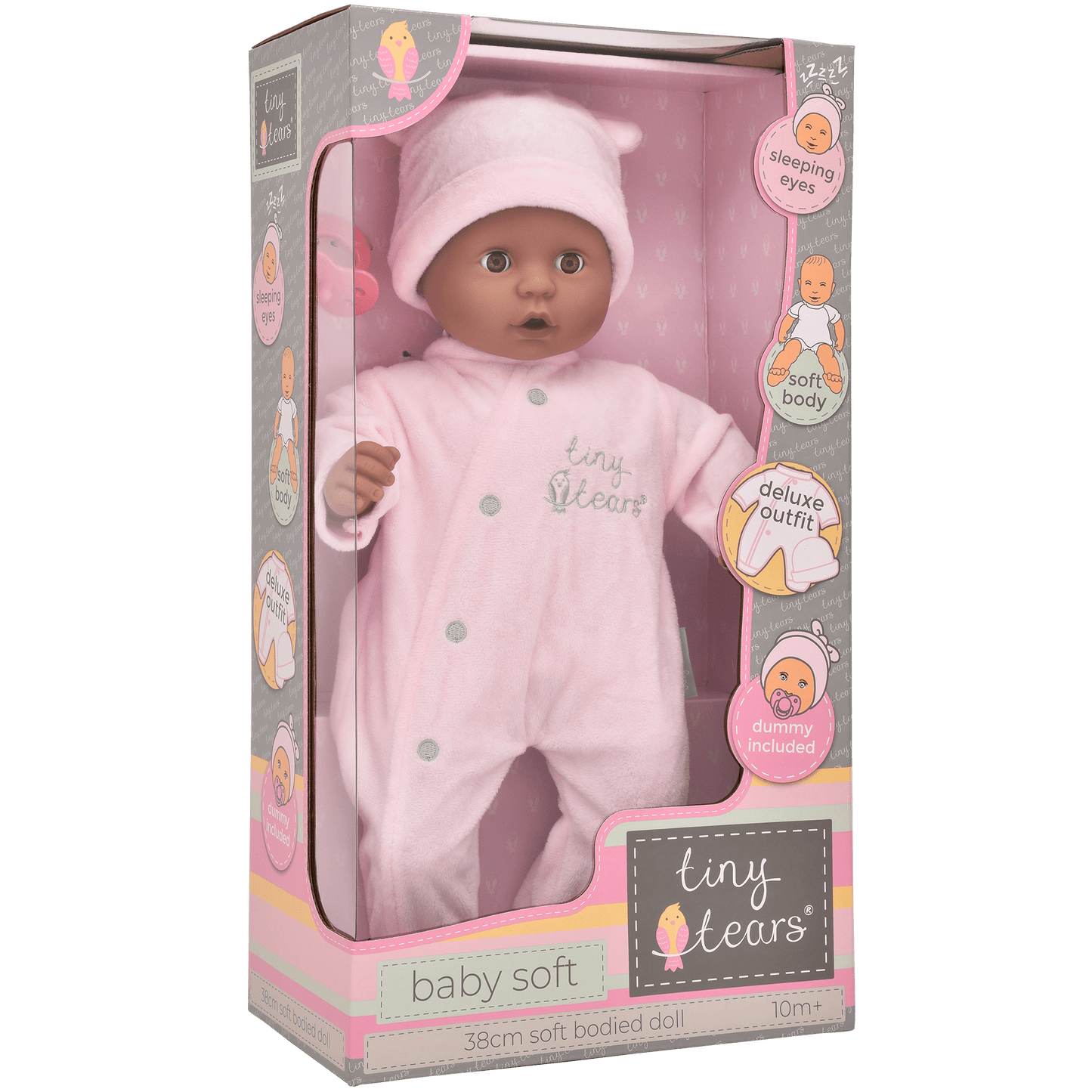 Tiny Tears 15'' (38 cm) Baby Soft Pink Outfit - Black