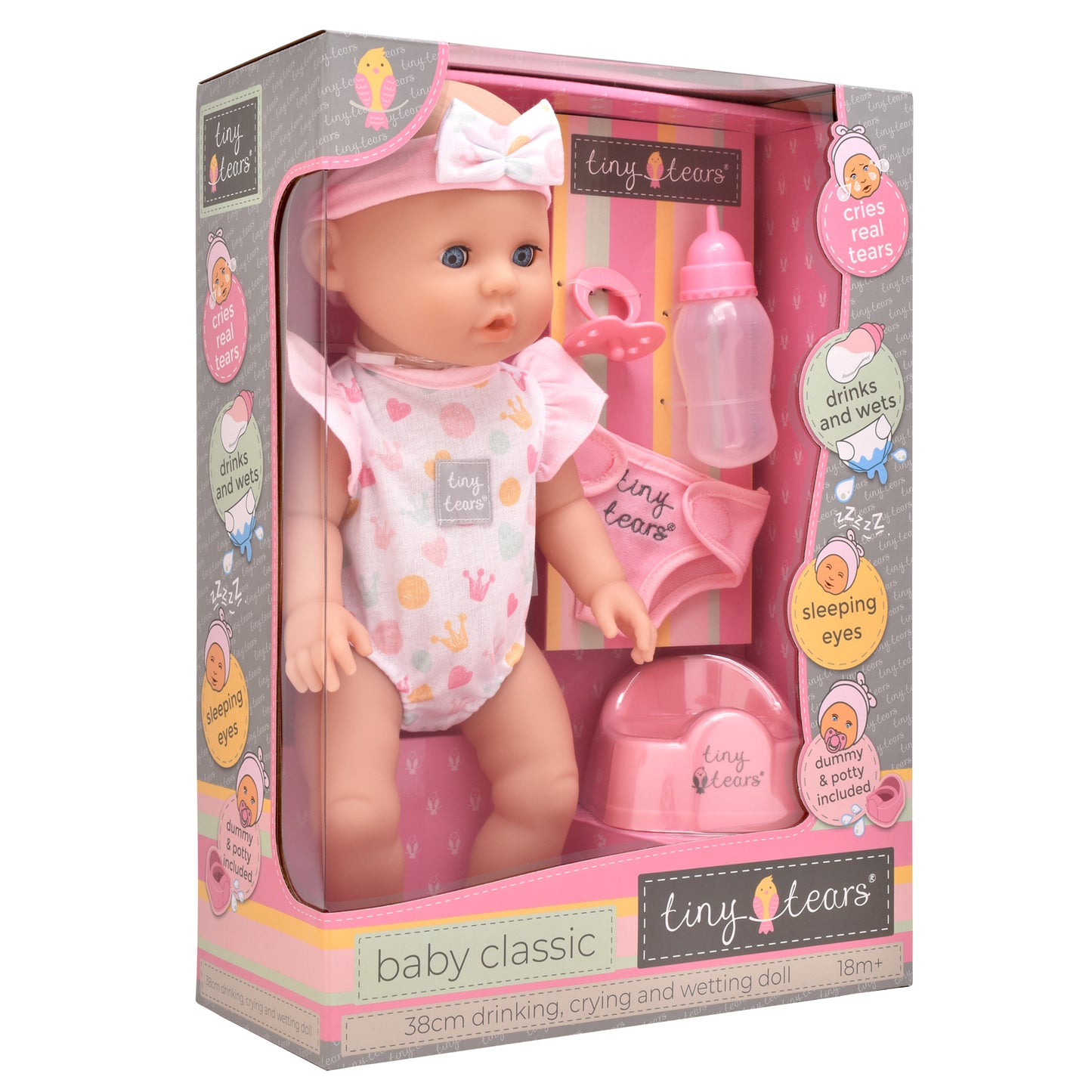 Tiny Tears 15'' (38cm) Baby Classic Crying and Wetting - White