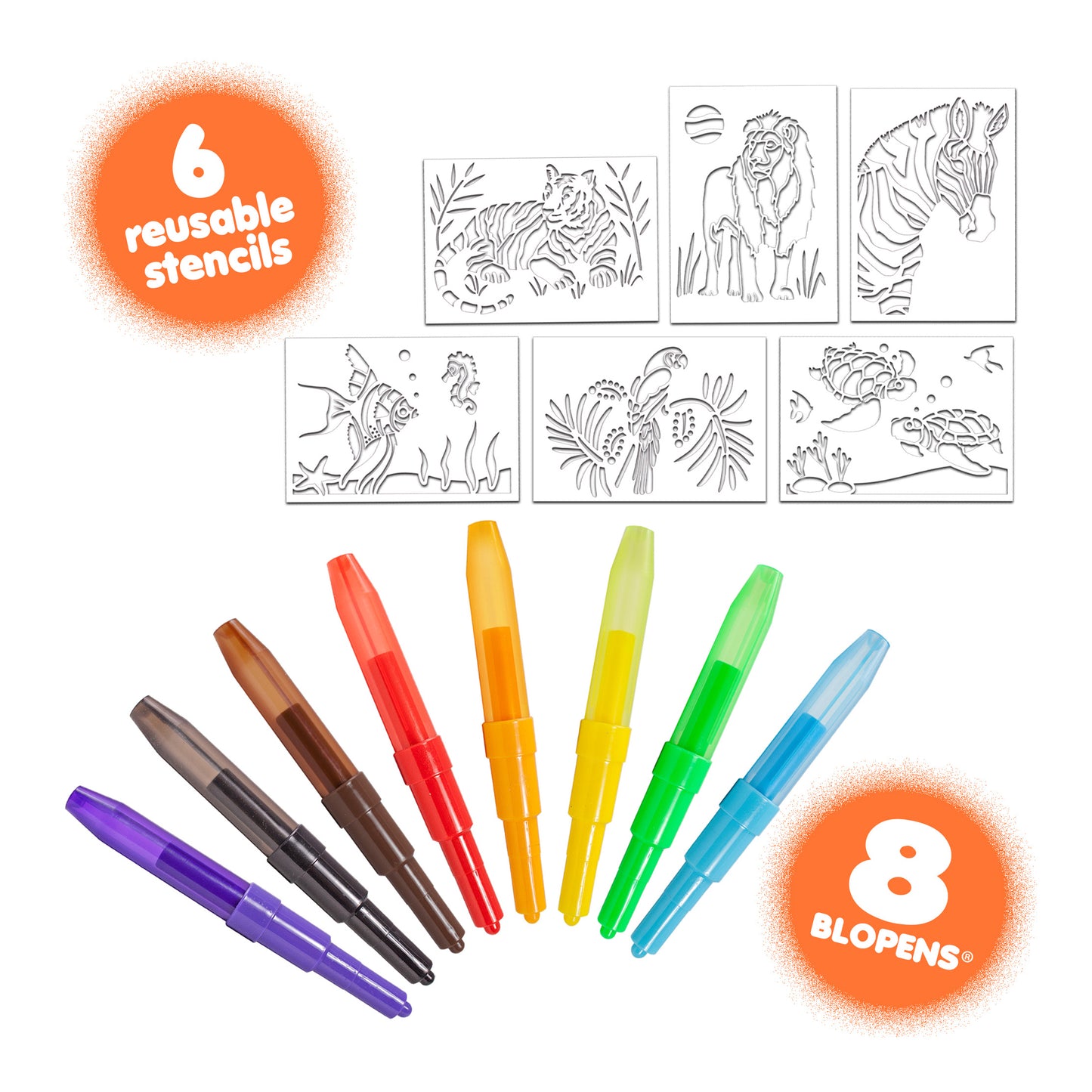 BLOPENS Animals Activity Set – Airbrush Art Kit for Kids