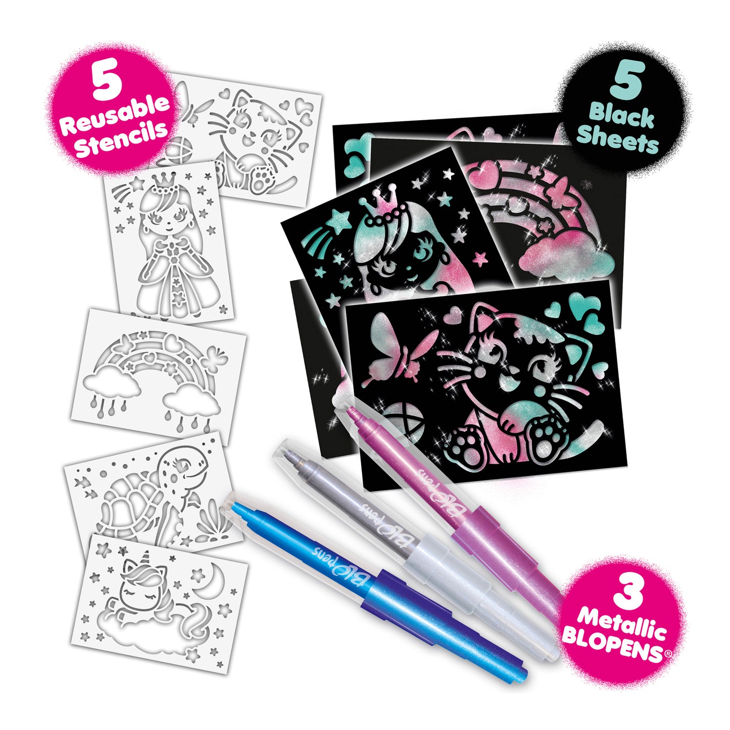 BLOPENS Shimmer – Metallic Airbrush Art Set for Kids