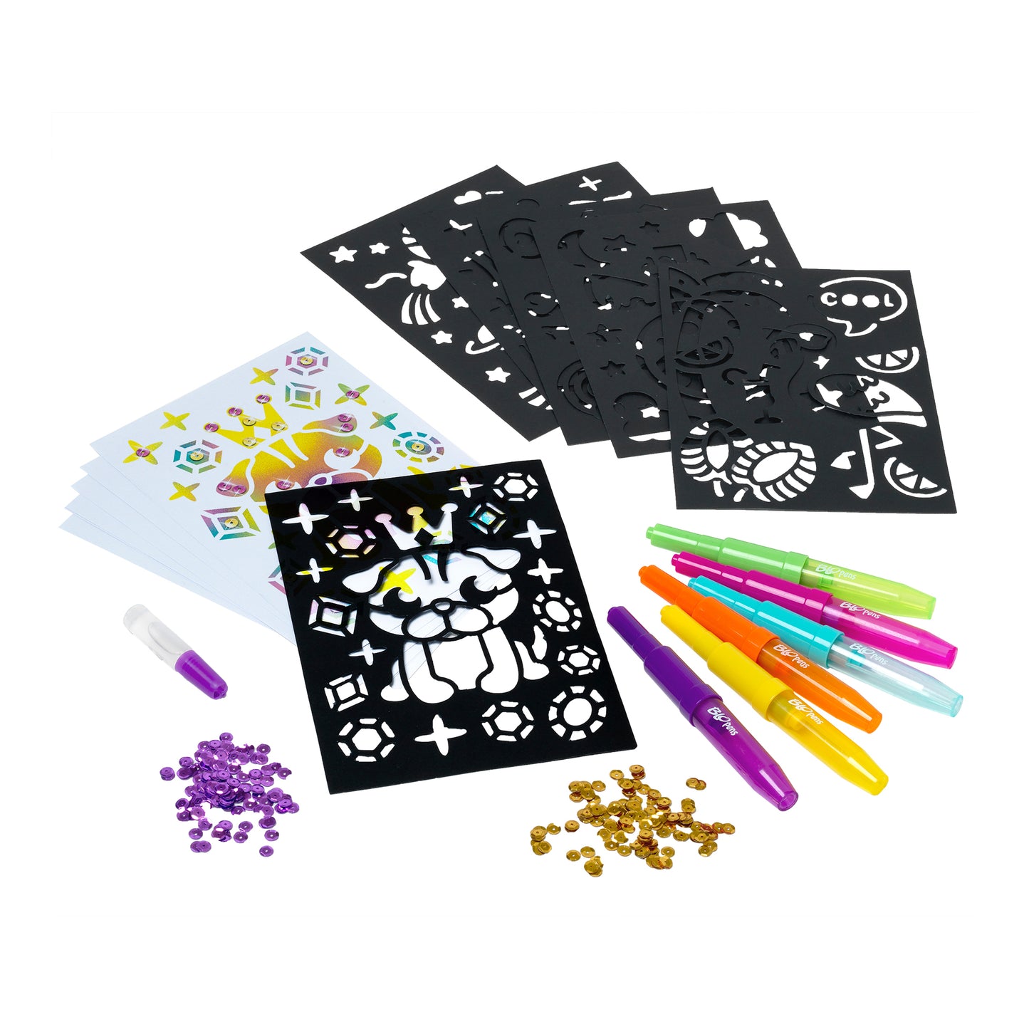 BLOPENS Sequins Activity Set – Sparkly Airbrush Art for Kids