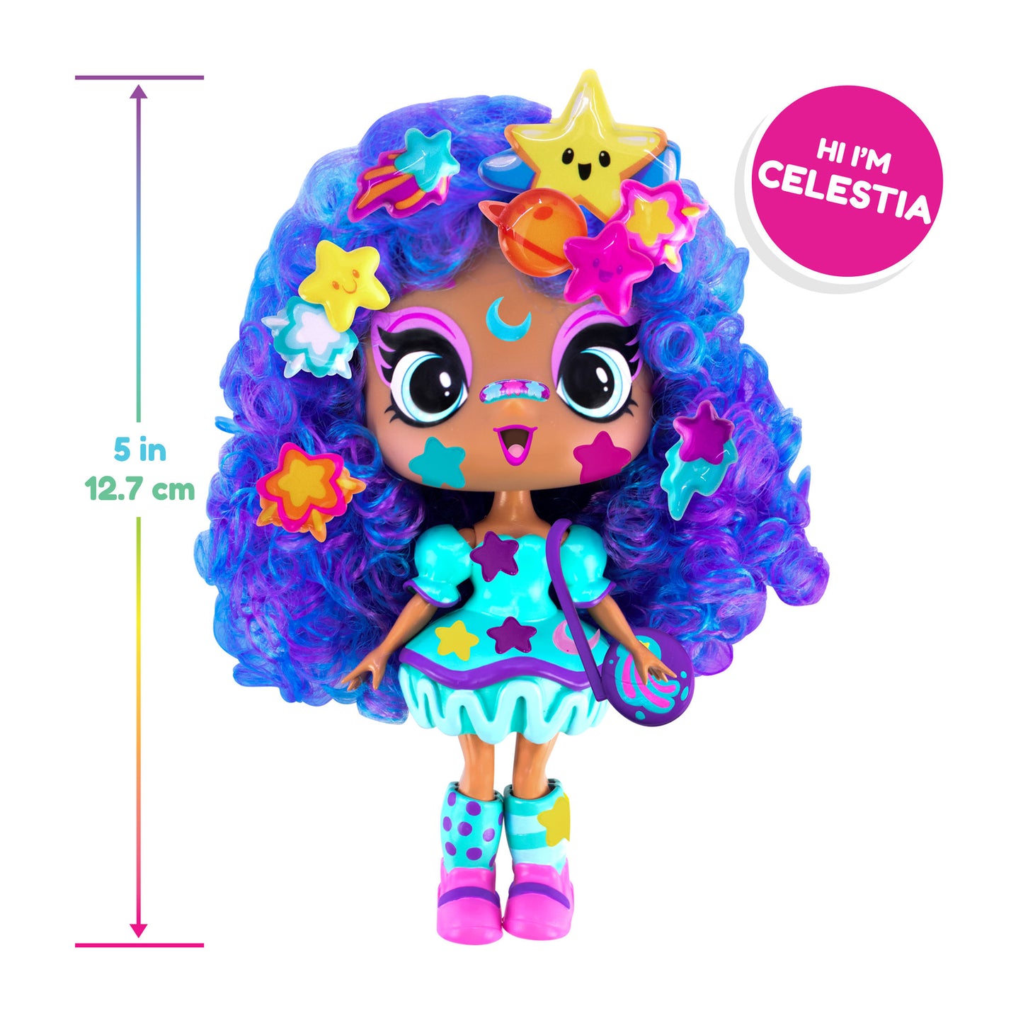 Decora Girlz 5" Fashion Doll – Celestia - with Stickers & Accessories