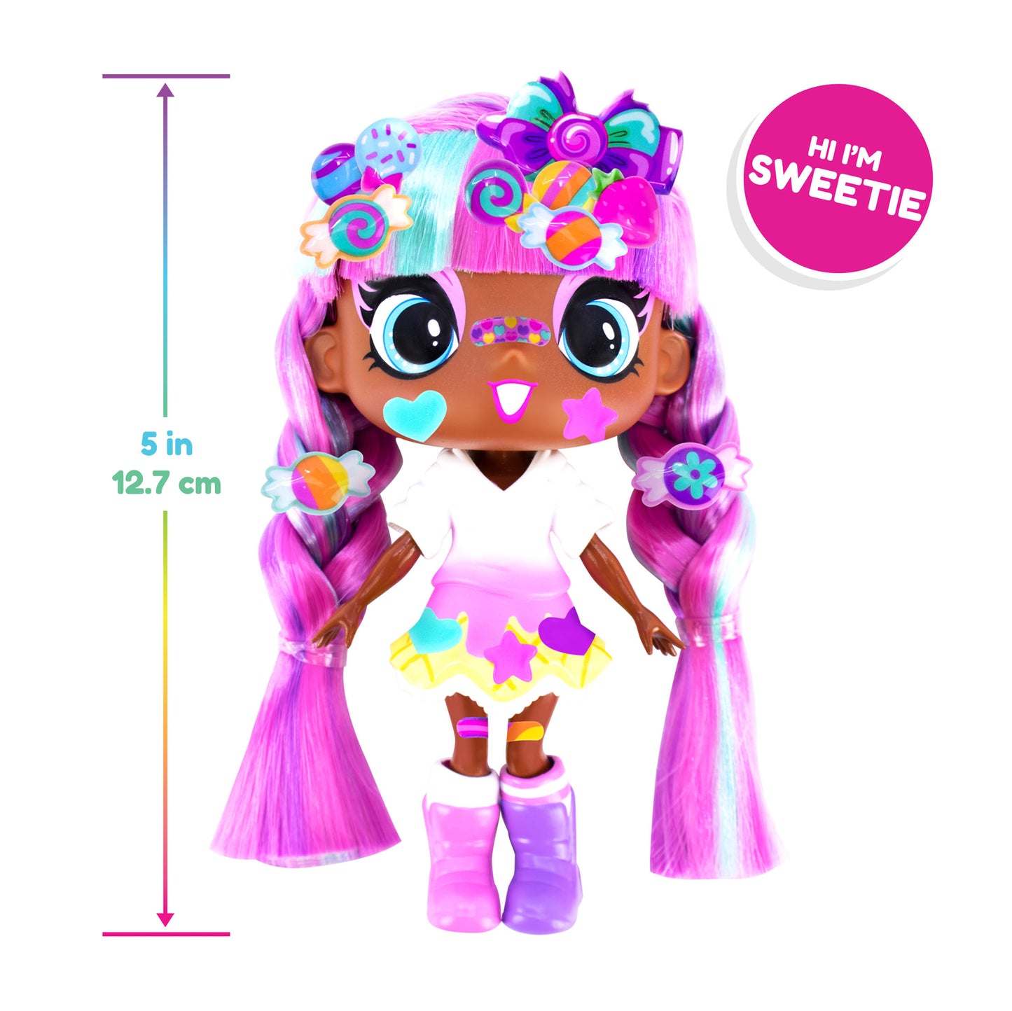 Decora Girlz 5" Fashion Doll – Sweetie - with Stickers & Accessories