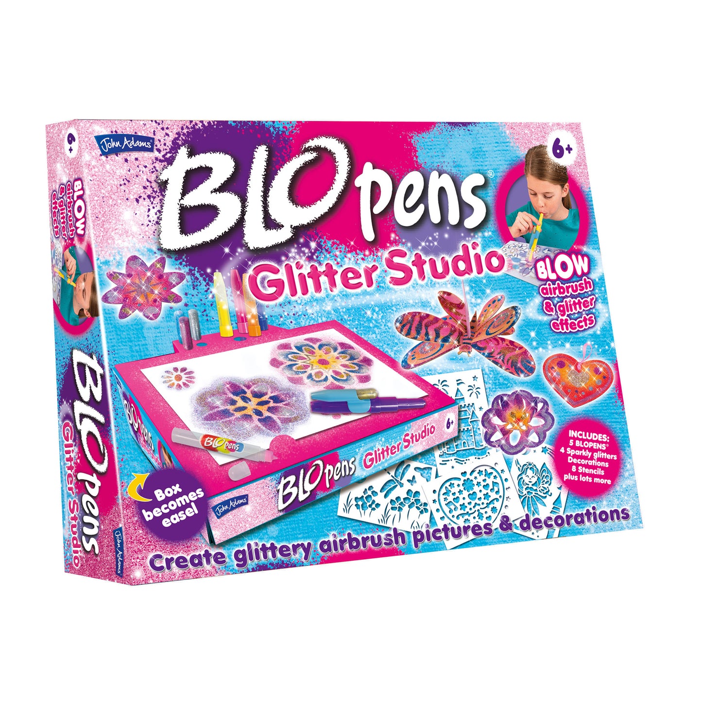 BLOPENS Glitter Studio – Sparkly Airbrush Craft Kit for Kids