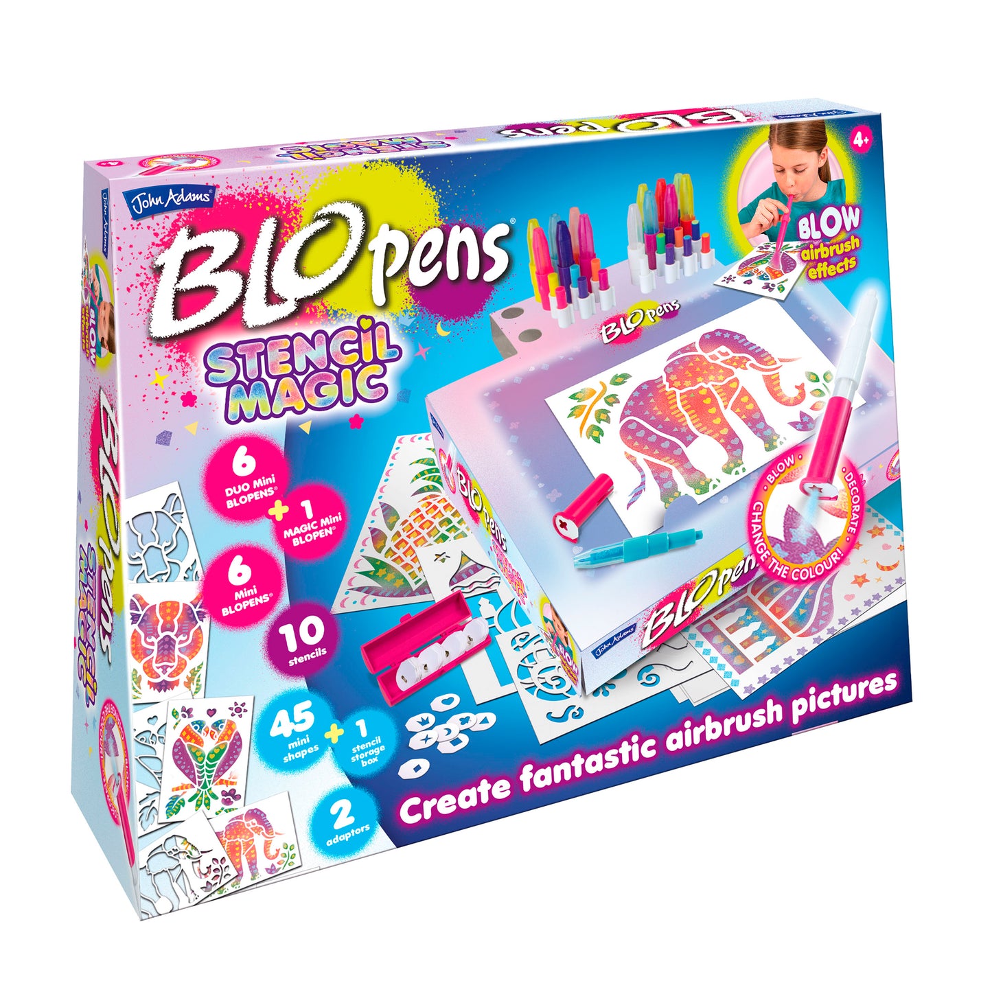 BLOPENS Stencil Magic – Colour-Changing Airbrush Art Kit