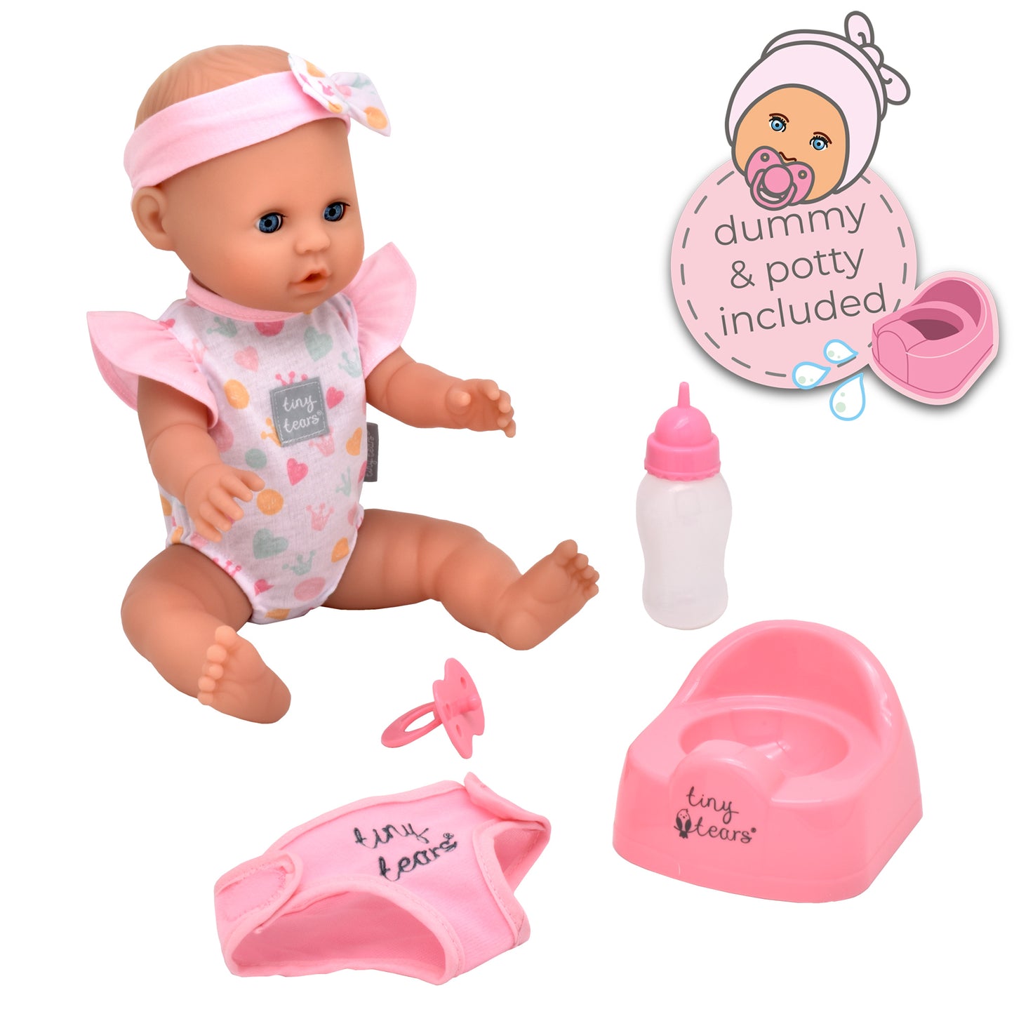 Tiny Tears 15'' (38cm) Baby Classic Crying and Wetting - White