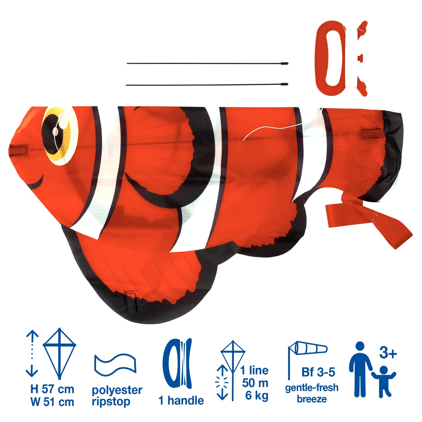 Brookite Clown Fish Fun Kite