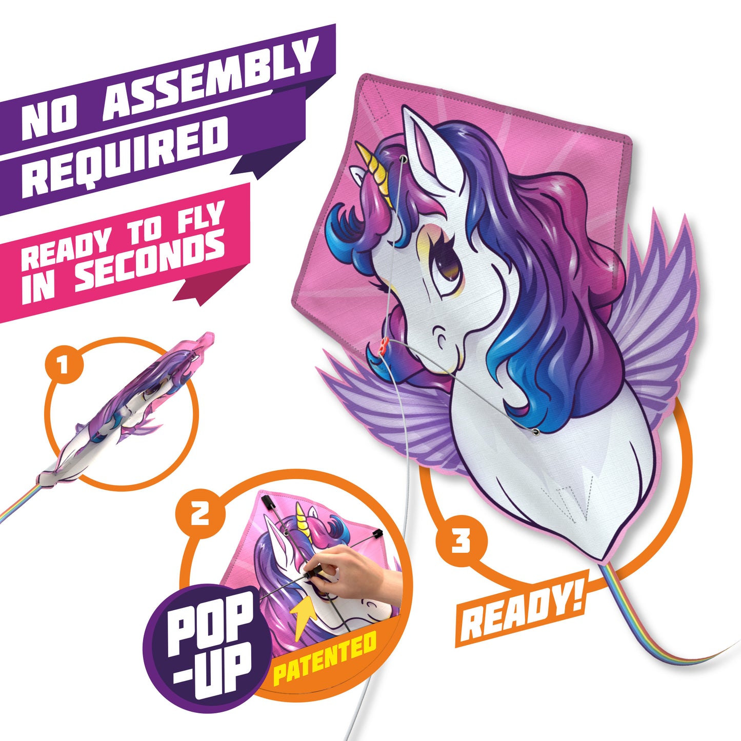 Unicorn Pop Up Shaped Kite