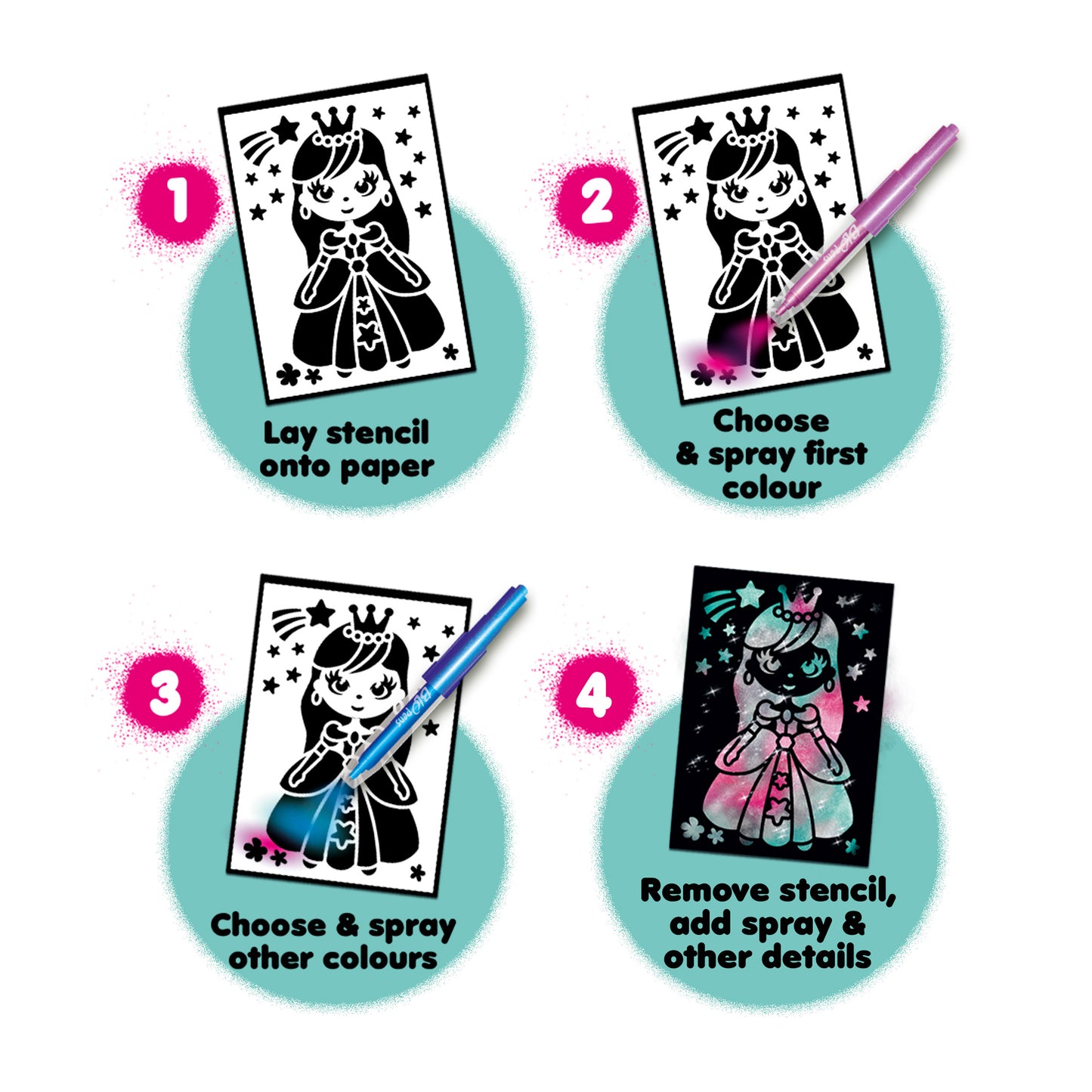 BLOPENS Shimmer – Metallic Airbrush Art Set for Kids