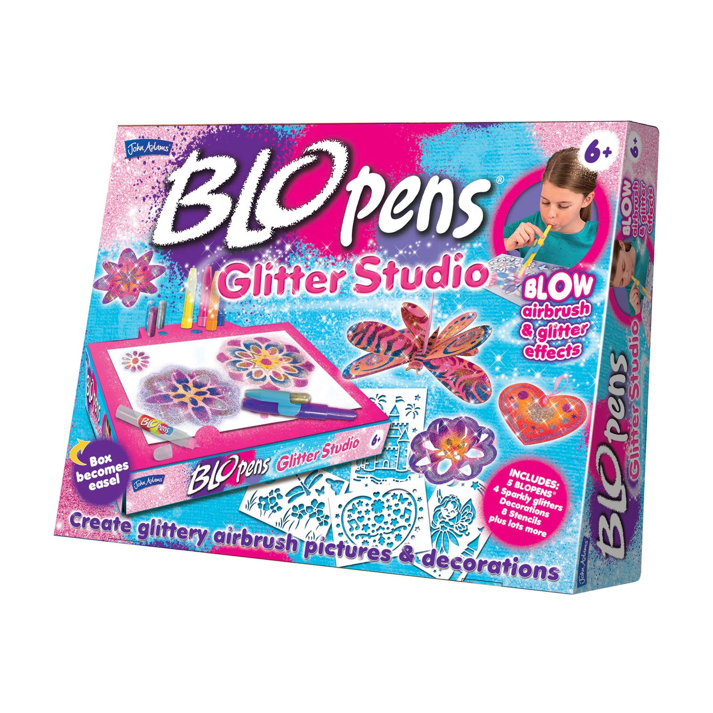 BLOPENS Glitter Studio – Sparkly Airbrush Craft Kit for Kids