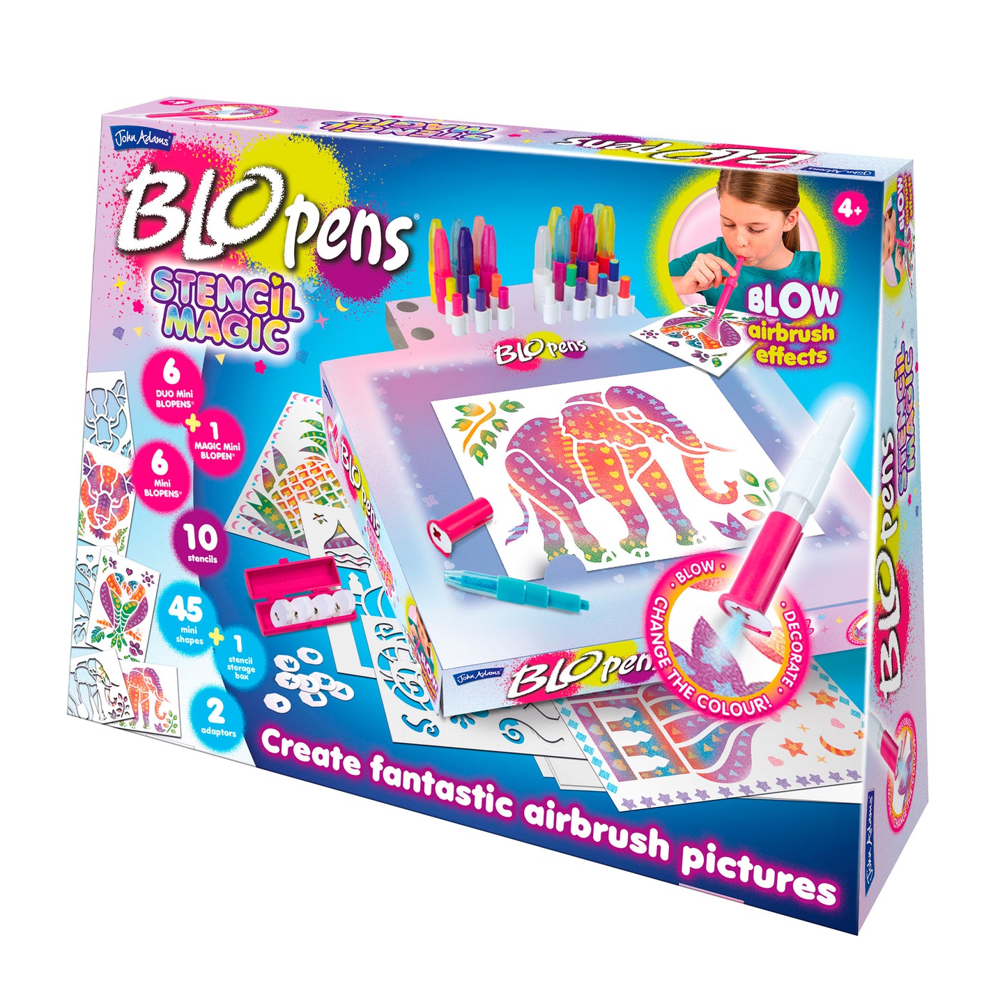 BLOPENS Stencil Magic – Colour-Changing Airbrush Art Kit