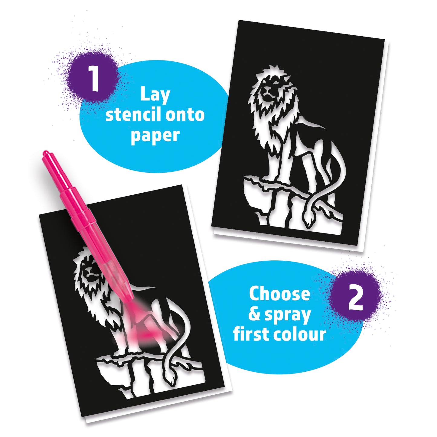 BLOPENS Fantastic Creatures Activity Set – Airbrush Art Kit with Metallic Effects