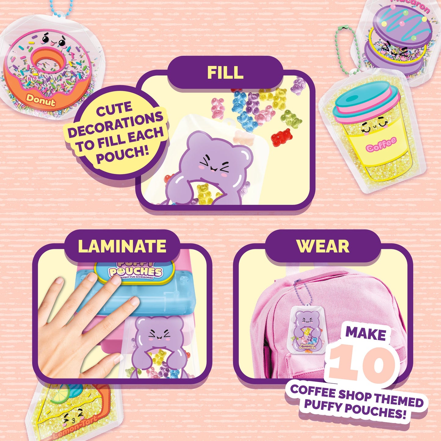 Puffy Pouches Themed Set - Coffee Shop
