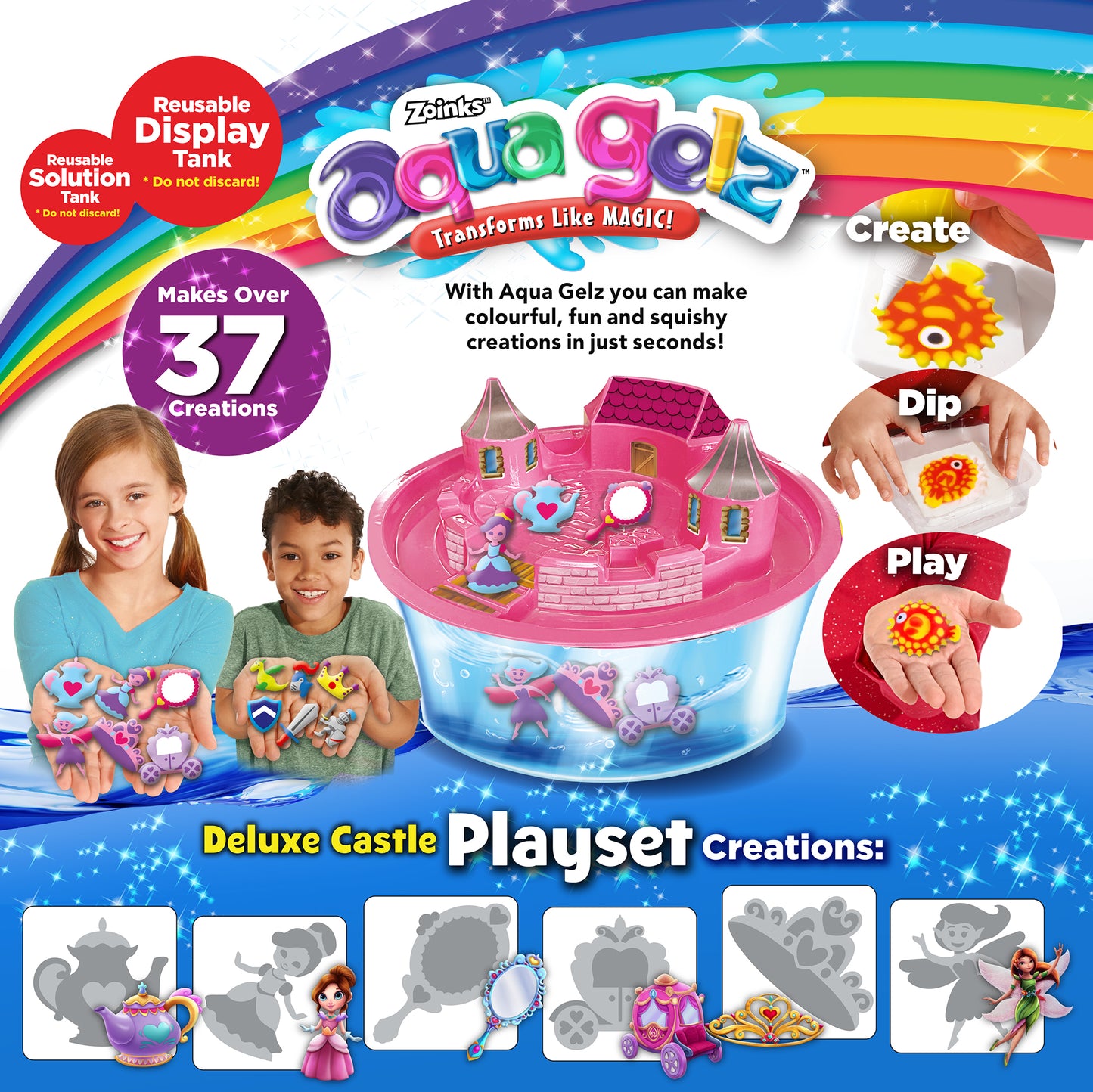 Aqua Gelz Deluxe Castle Playset – Squishy Kit for Kids