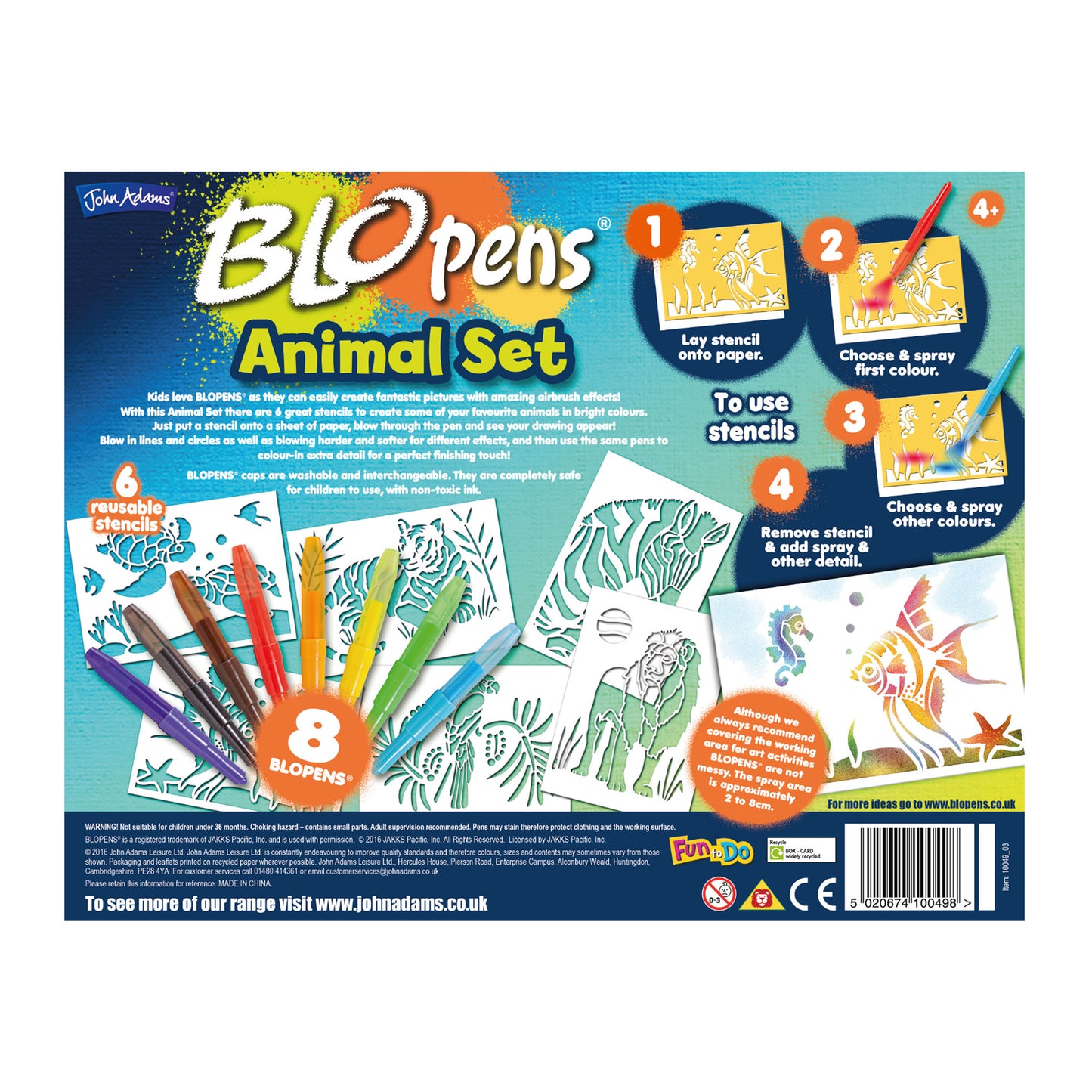 BLOPENS Animals Activity Set – Airbrush Art Kit for Kids