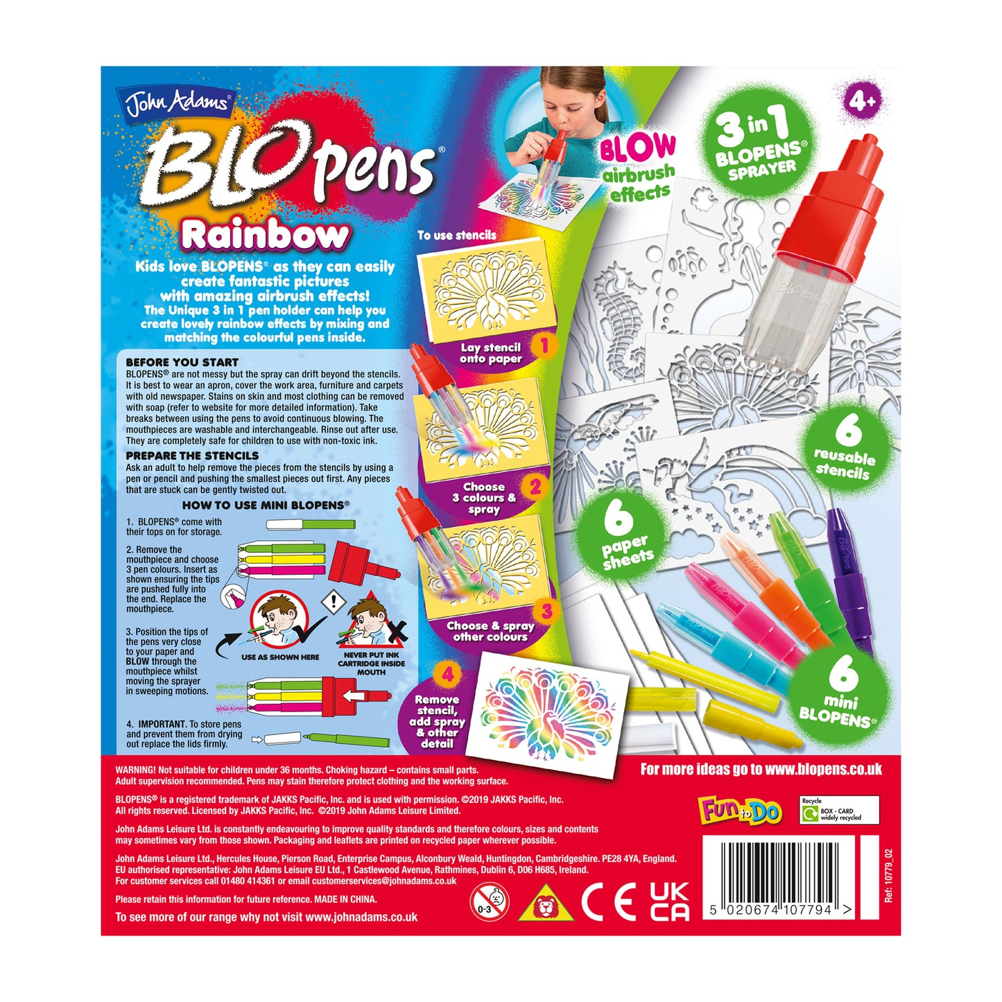 BLOPENS Rainbow – 3-in-1 Colour Blending Airbrush Kit