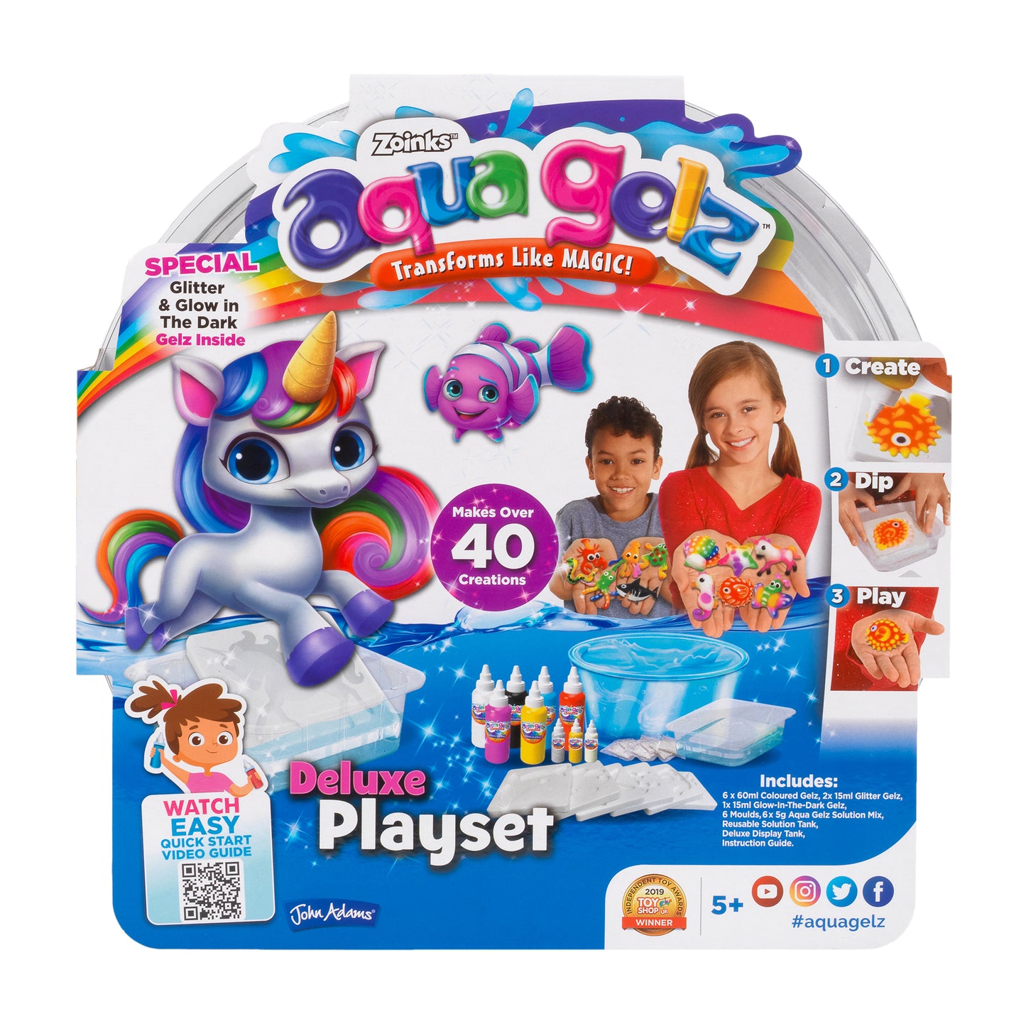 Aqua Gelz Deluxe Playset – Squishy Craft Set with Glitter & Glow Gelz