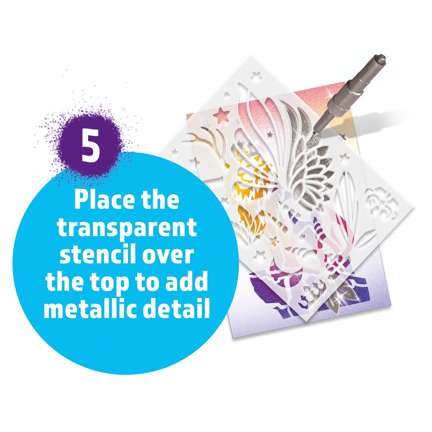 BLOPENS Fantastic Creatures Activity Set – Airbrush Art Kit with Metallic Effects