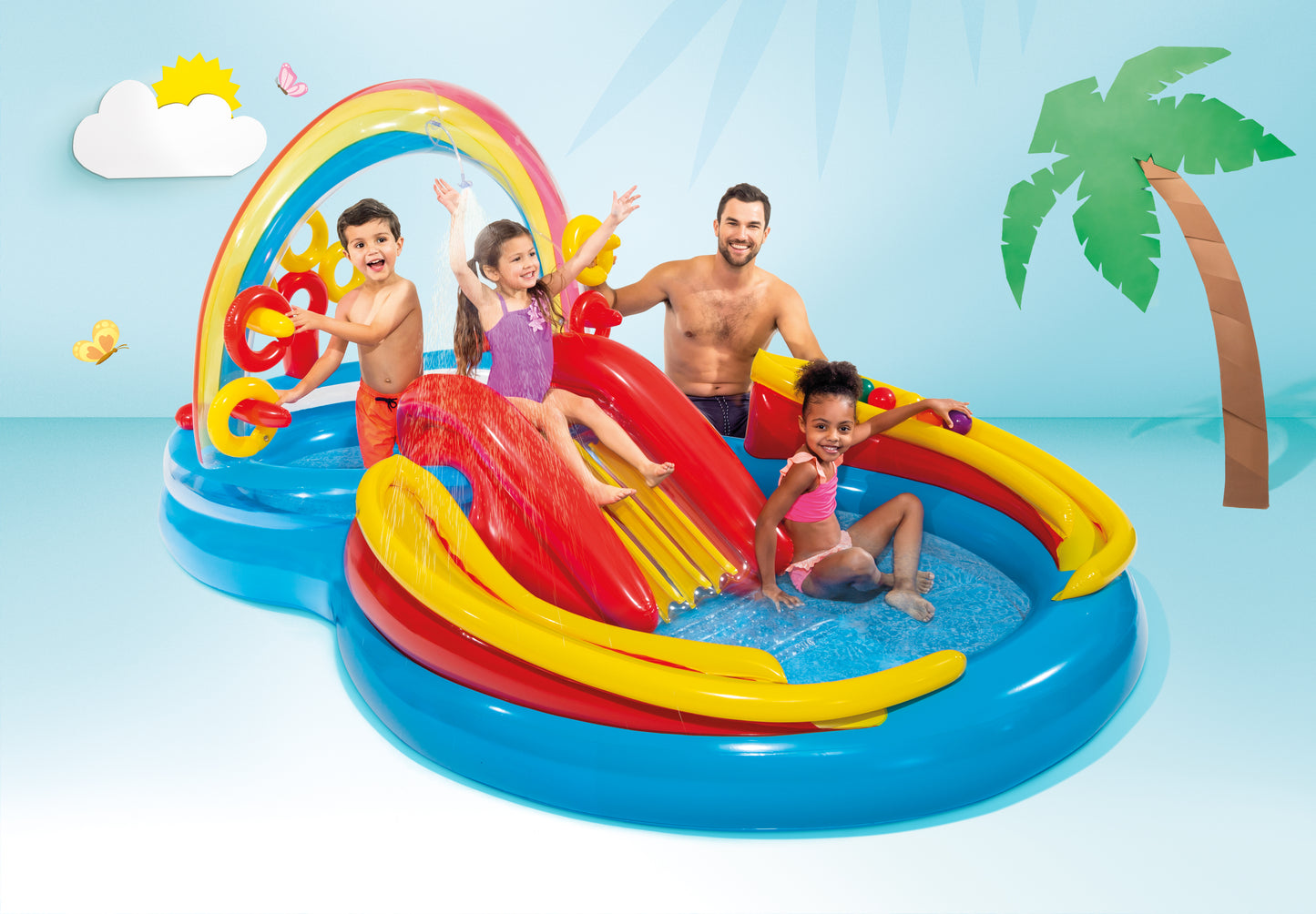INTEX Inflatable Rainbow Ring Play Centre