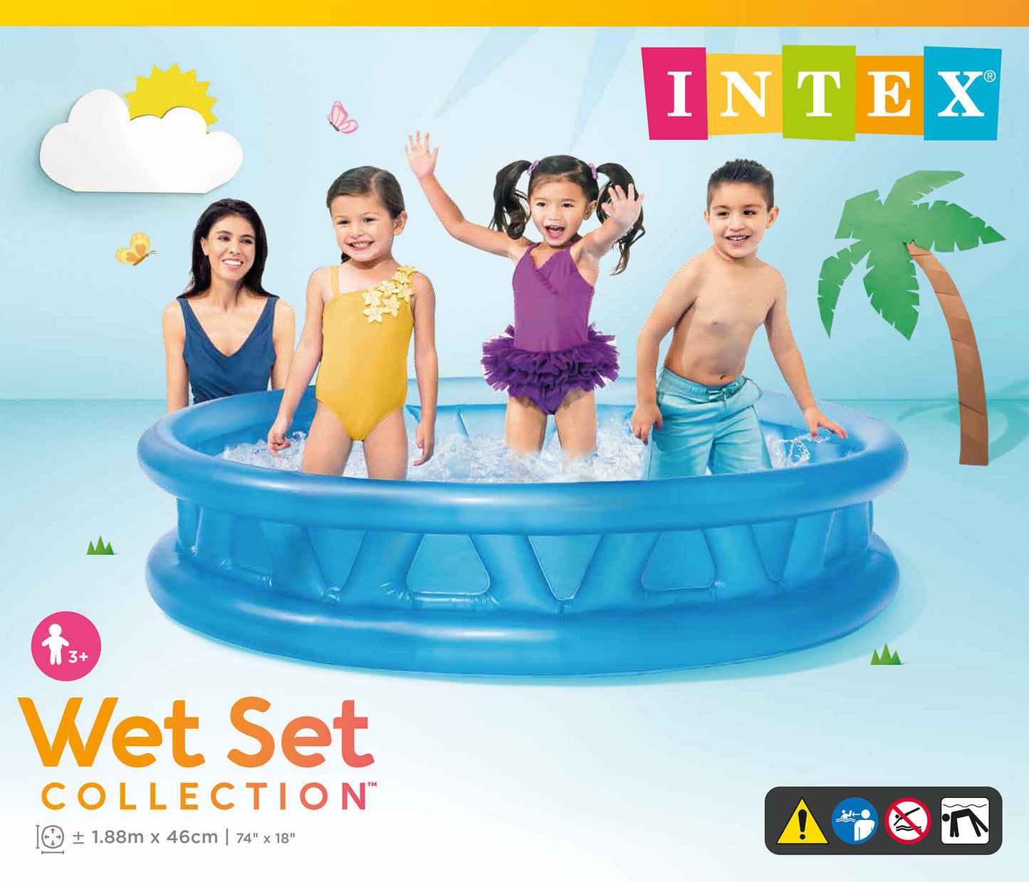 INTEX 74" Inflatable Soft Side Pool