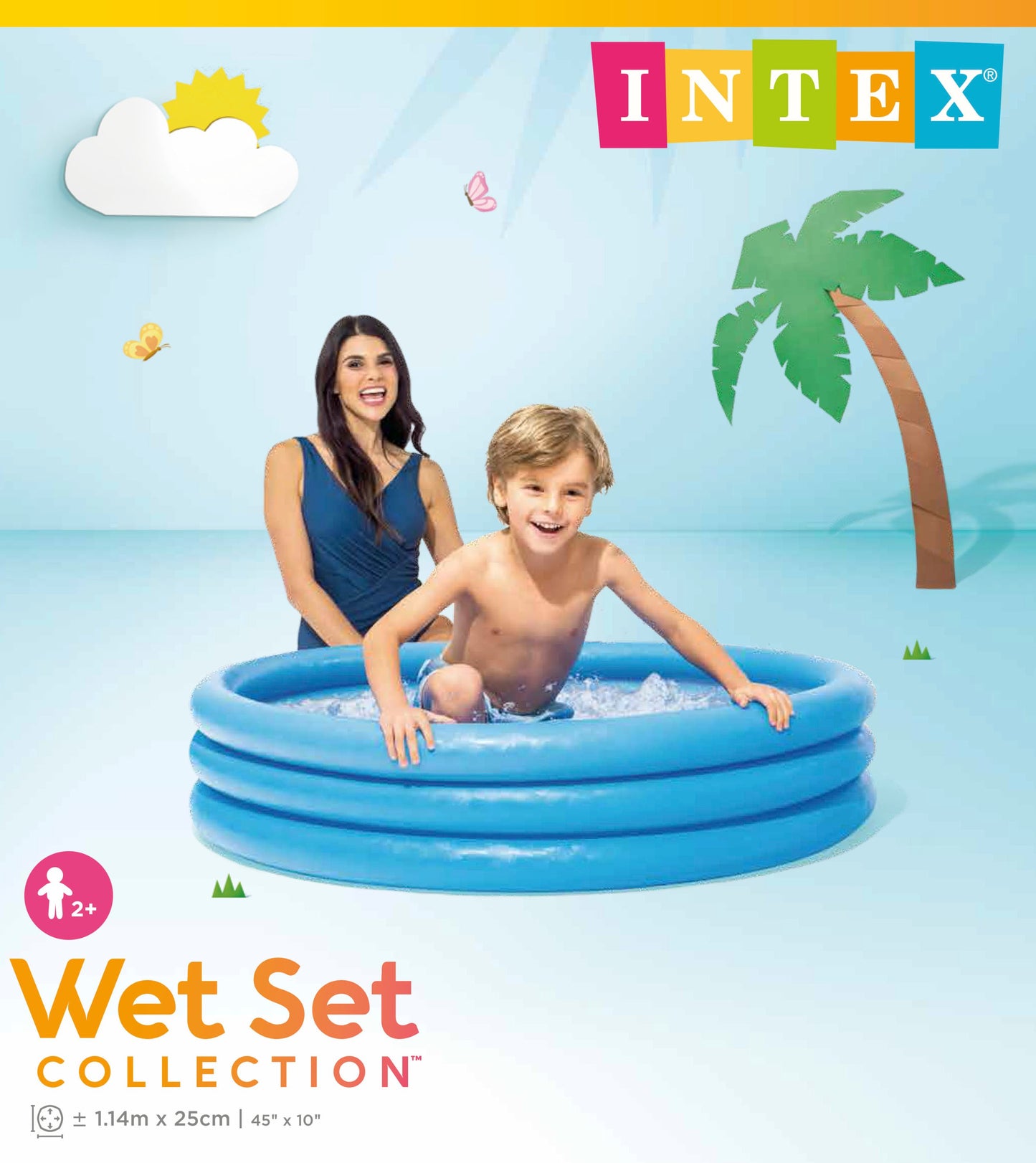 INTEX 45" Inflatable Crystal Blue Pool