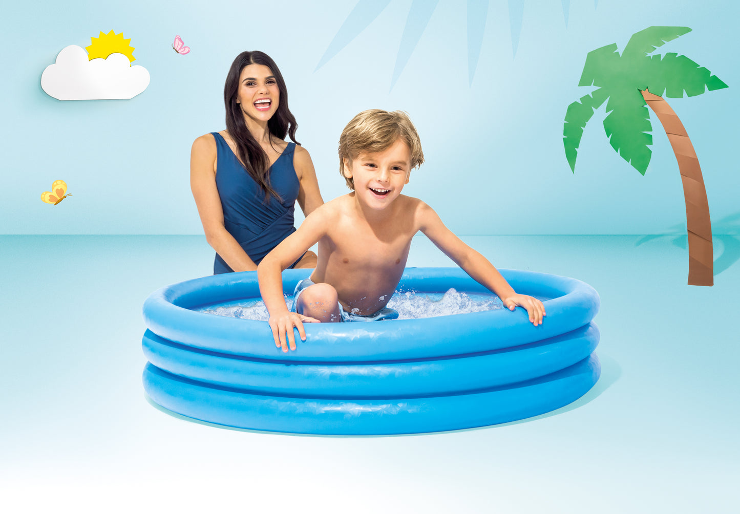 INTEX 45" Inflatable Crystal Blue Pool