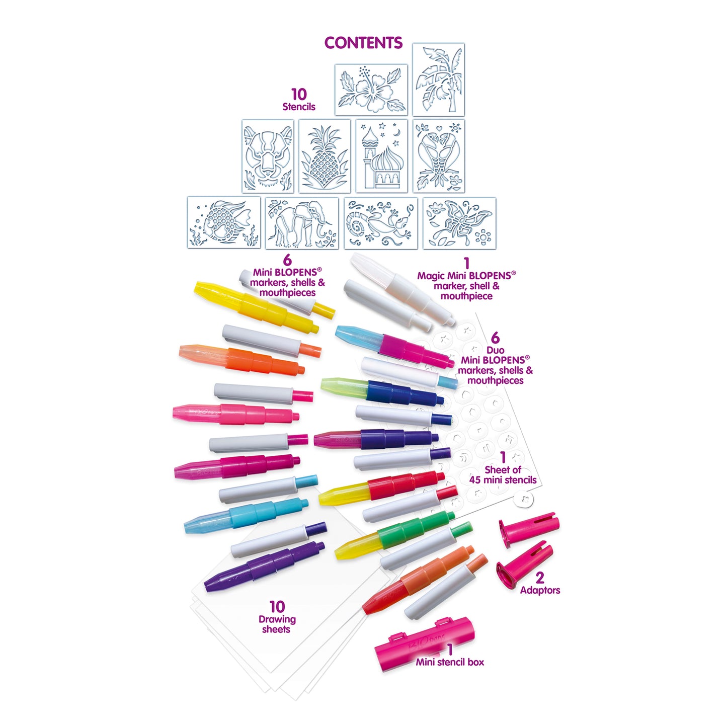 BLOPENS Stencil Magic – Colour-Changing Airbrush Art Kit