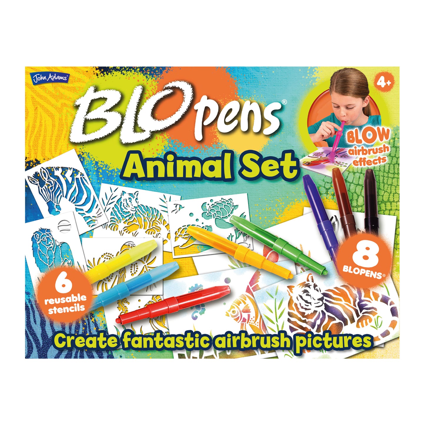 BLOPENS Animals Activity Set – Airbrush Art Kit for Kids