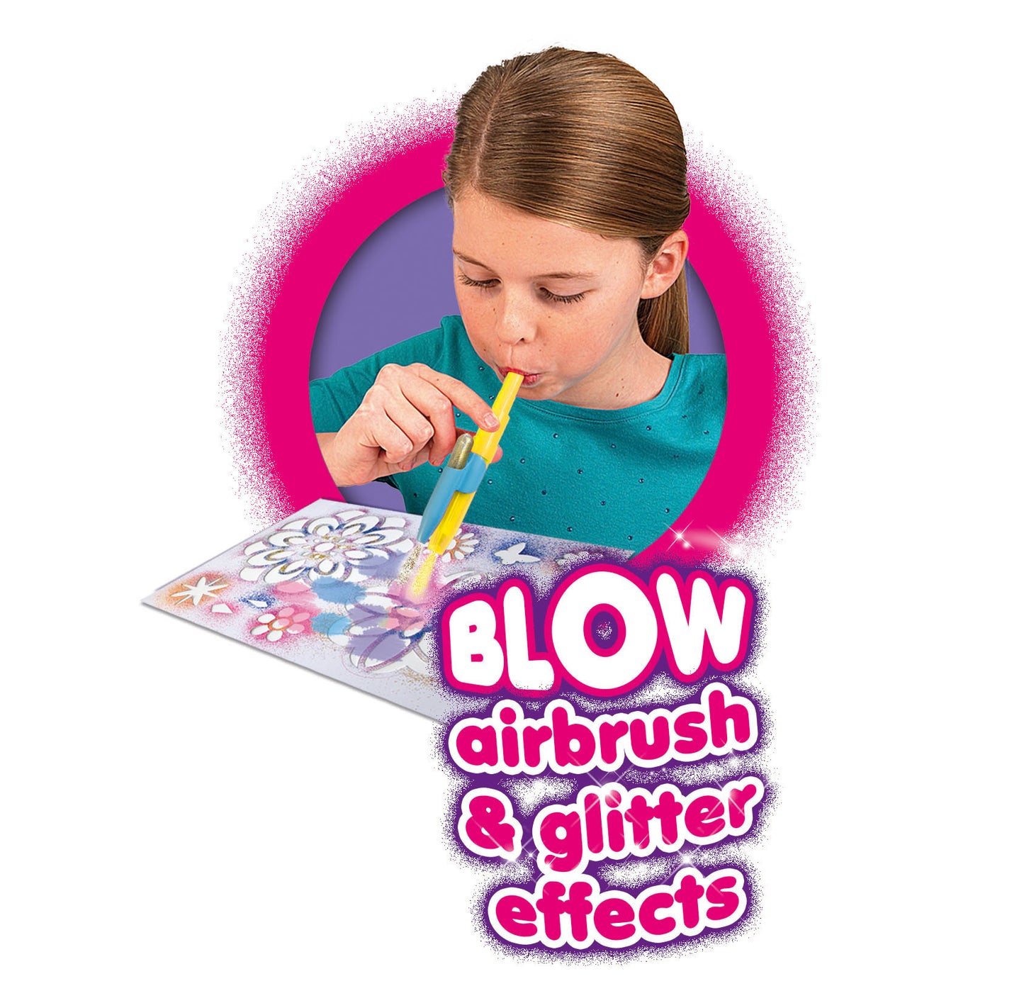 BLOPENS Glitter Studio – Sparkly Airbrush Craft Kit for Kids