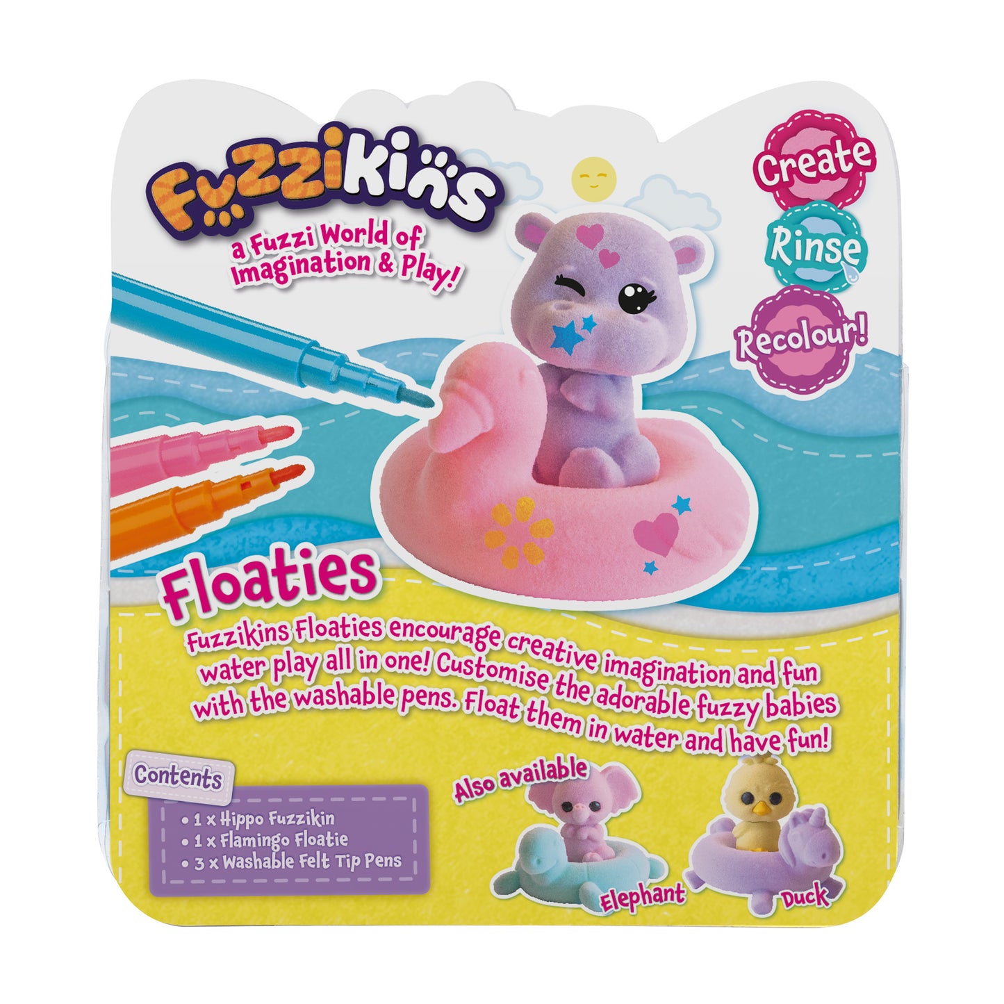 Fuzzikins Floaties Hippo/Flamingo
