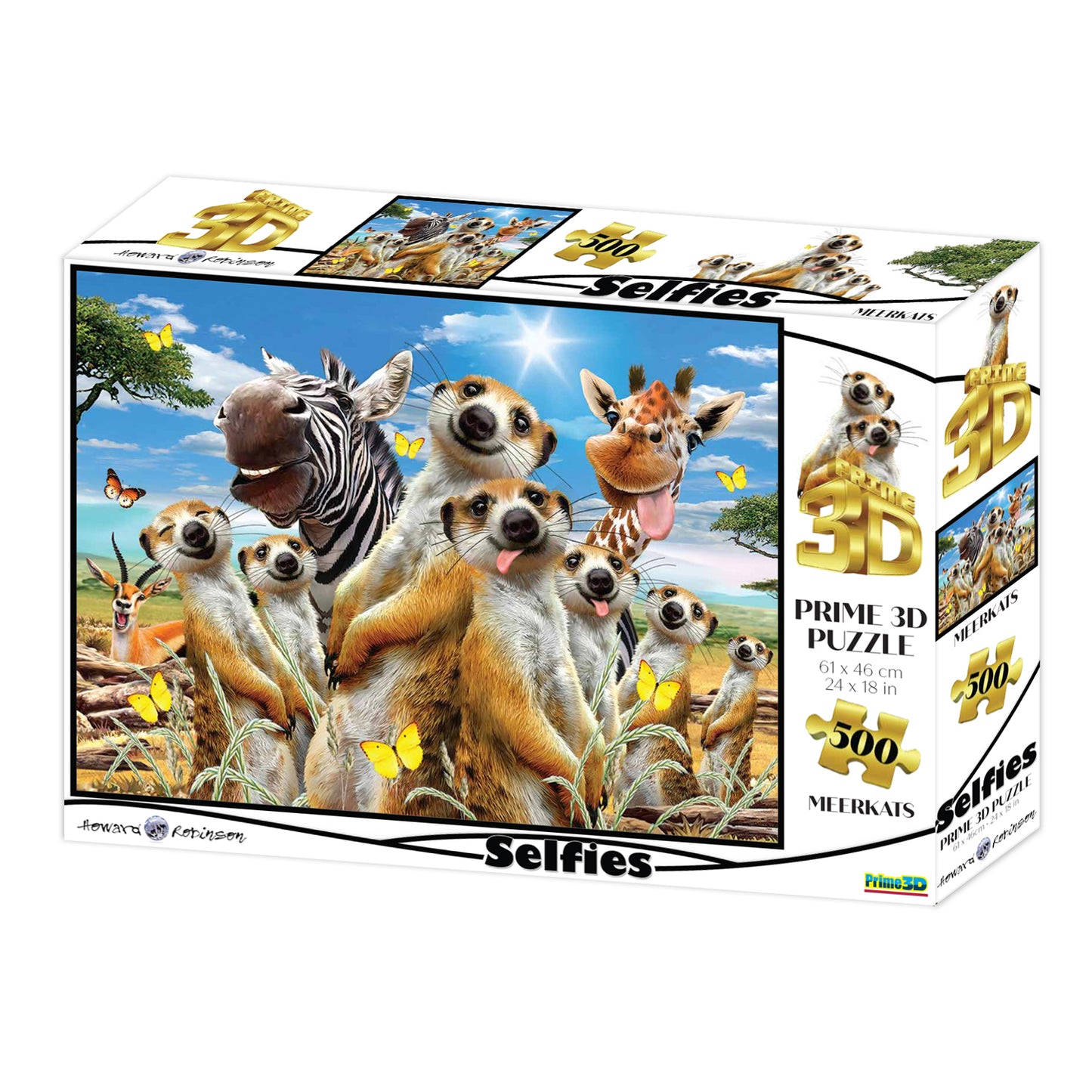 Prime 3D Howard Robinson Meerkat Selfie 500 Piece Puzzle