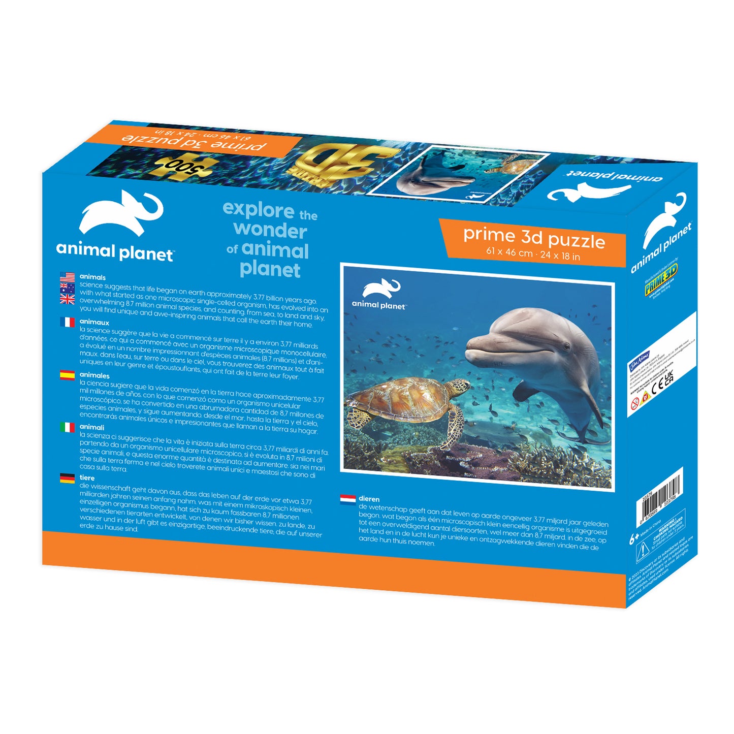 Prime 3D Animal Planet Dolphin & Turtle 500 Piece Puzzle