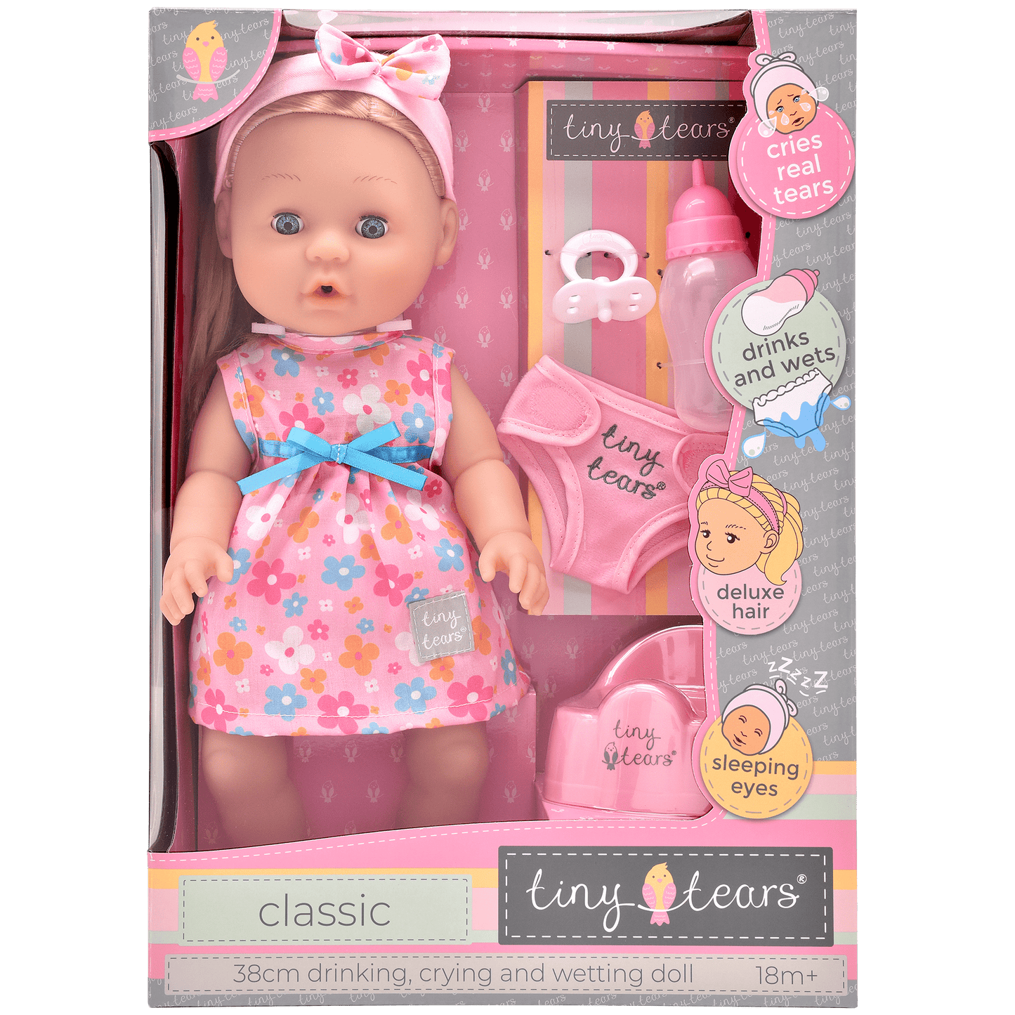 Tiny Tears Classic Crying and Wetting Doll 15" (38cm)