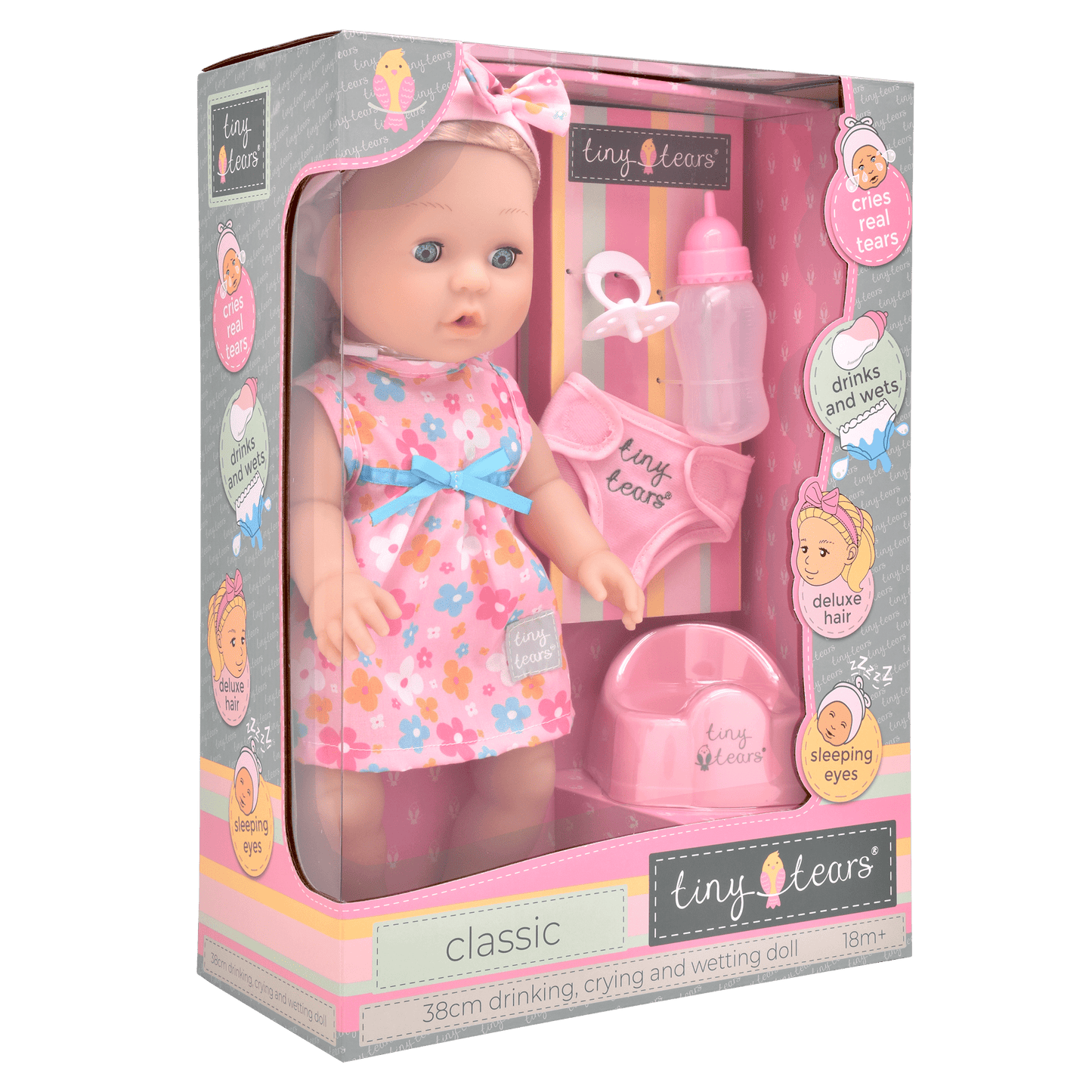 Tiny Tears Classic Crying and Wetting Doll 15" (38cm)