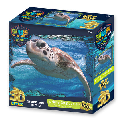 Prime 3D Animal Planet GES Green Sea Turtle 100 Piece Puzzle