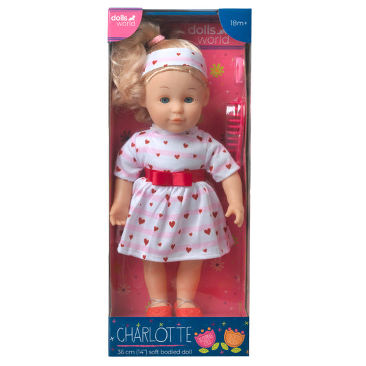 Dolls World Charlotte 36cm Soft Bodied Fashion Doll with Deluxe Outfit - For 18 months+