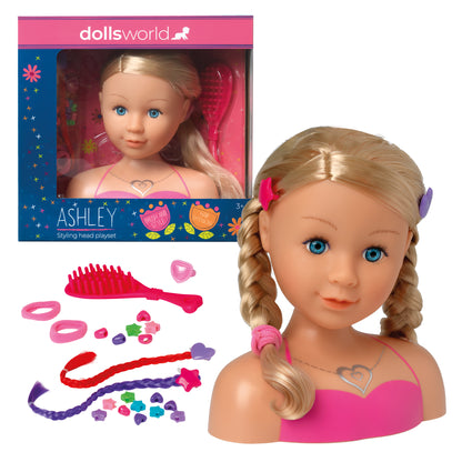 Dolls World Ashley Styling Head Playset - For ages 3+