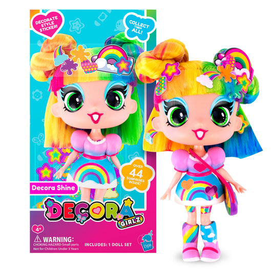Decora Girlz 5" Fashion Doll – Decora Shine - with Stickers & Accessories