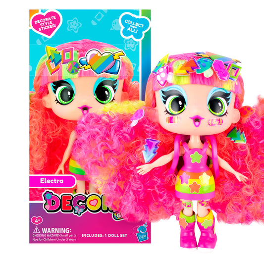 Decora Girlz 5" Fashion Doll – Electra - with Stickers & Accessories
