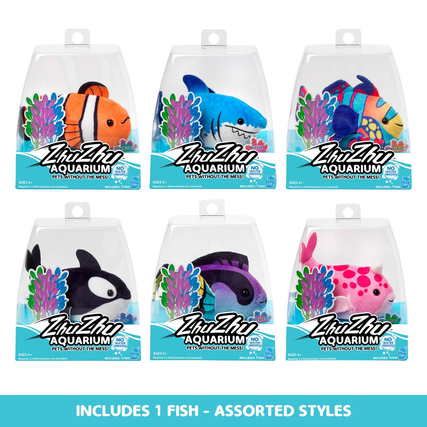 Zhu Zhu Pets - Zhu Zhu Aquarium Interactive, Collectible Toy Fish - Assortment A (Single) - Choose your fish