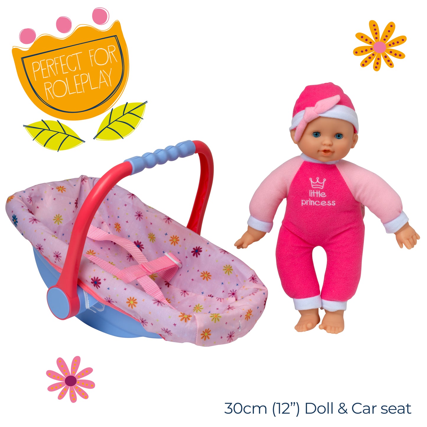 Dolls World Isabella 30cm Doll & Car Seat Accessory - For ages 18 months+