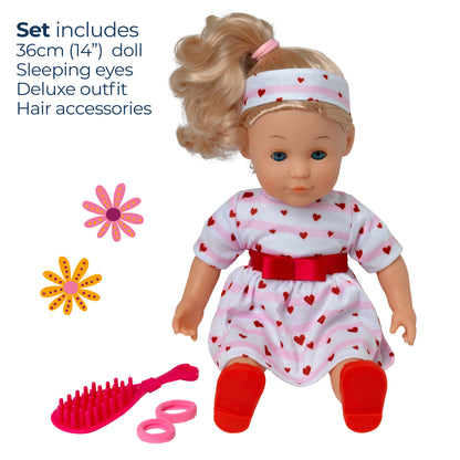 Dolls World Charlotte 36cm Soft Bodied Fashion Doll with Deluxe Outfit - For 18 months+