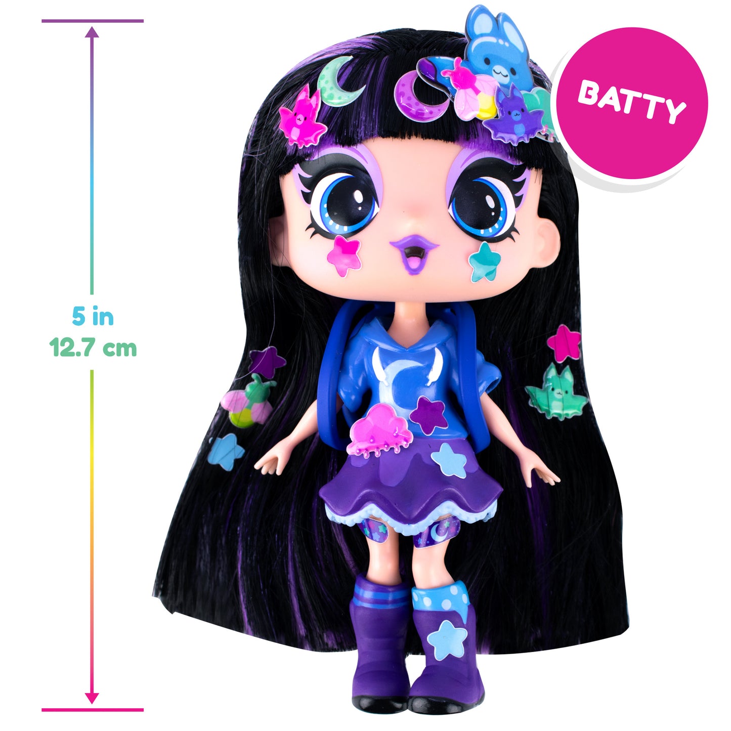 Decora Girlz 5" Fashion Doll – Batty - with Stickers & Accessories