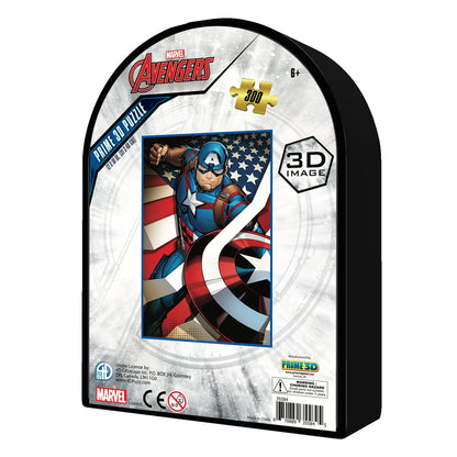 Prime 3D Marvel Captain America 300 Piece Puzzle Collectible Tin