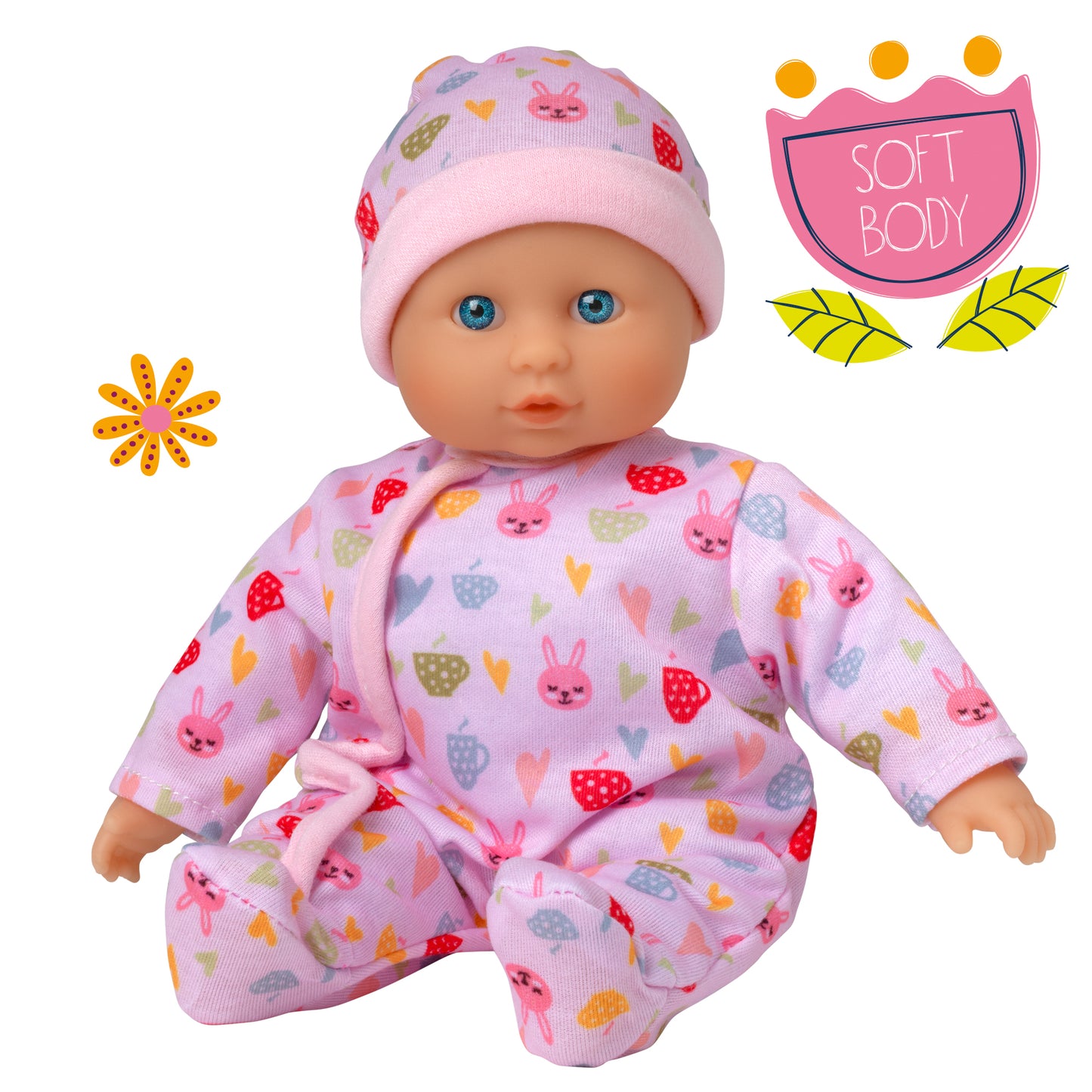 Dolls World Baby Grace - 25cm Soft Bodied White Doll - For ages 10m+